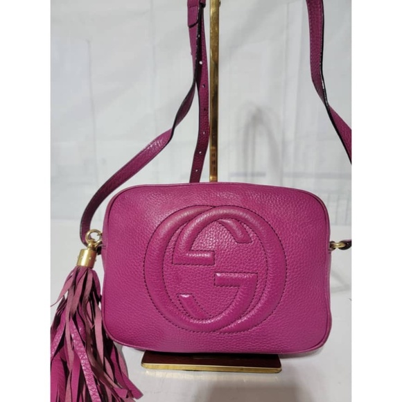 Authentic GUCCI Cellarius Calfskin Small Soho Disco Bag Pink Magenta - Picture 4 of 15